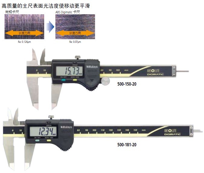 電子數顯卡尺帶SPC輸出(硬質合金內、外徑測量爪)500-175-20