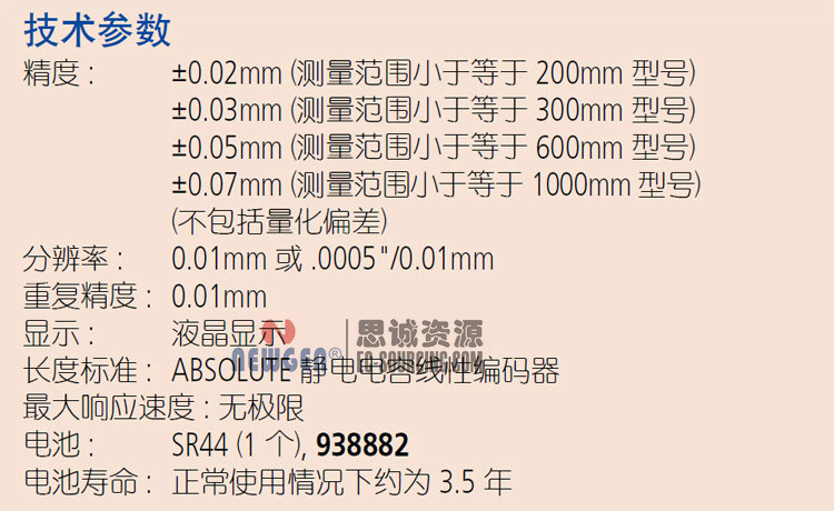 電子數顯卡尺帶SPC輸出(硬質合金內、外徑測量爪)500-175-20